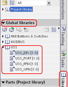 Hình 5: Thư viện USS dành cho S7-1200